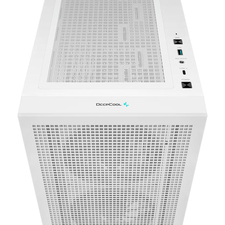 Deepcool ch560 digitales Midi-Tower-Gehäuse (weiß | 1x USB-A | 1x USB-C | RGB | gehärtetes Glas)