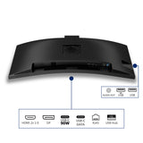 Philips 34b2u3600ch 34 curved ultrawide monitor (zwart, 2x hdmi, displayport, 3x usb-a, usb-b, usb-c, rj-45)