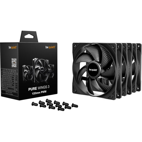 Be quiet! pure wings 3 case fans (zwart, 3 stuks, 120 x 120 x 25 mm, pwm)