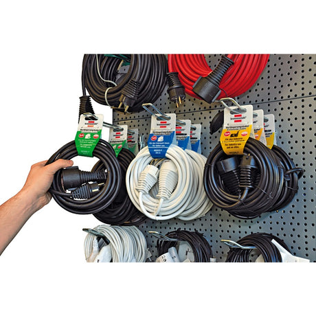 Hochwertiges Kunststoff-Verlängerungskabel von Brennerstuhl mit Schutzkontaktstecker und Kupplung (Verlängerungskabel für den Innenbereich mit 2 m Kabel) weiß