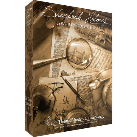 Asmodee Sherlock Holmes Consulting Detective: The Thames Murdes Other Cases Brettspiel (englisch, 1 – 8 Spieler, 60 – 90 Minuten, ab 12 Jahren)