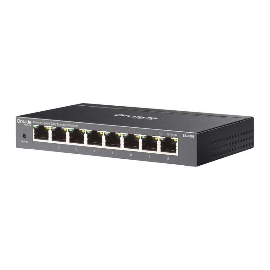 Tp-link omada es208g 8-poort gigabit easy managed switch (zwart)