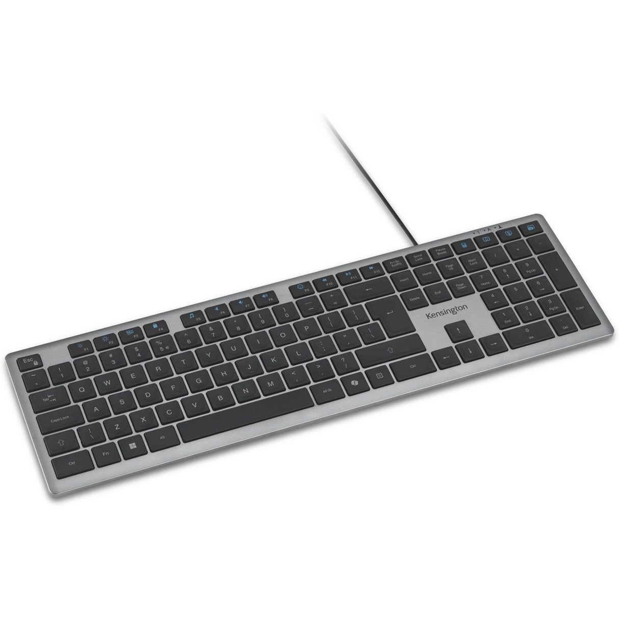 Kensington KB515 EQ USB-C USB-A kabelgebundene Tastatur (grau, US-internationales Layout (QWERTY), Scherenschalter, 100 %)