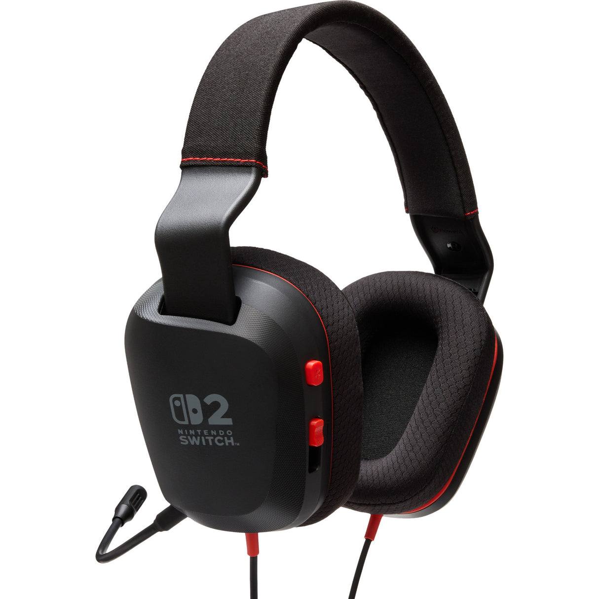 Powera kabelgebundenes Stereo-Headset für Nintendo Switch 2 Over-Ear-Gaming-Headset (schwarz rot, Nintendo Switch 2, Nintendo Switch – OLED-Modell, Nintendo Switch, Nintendo Switch Lite)