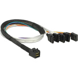 Delock Cable Mini SAS HD SFF-8643> 4 x SATA 7 PIN, 0,5 m