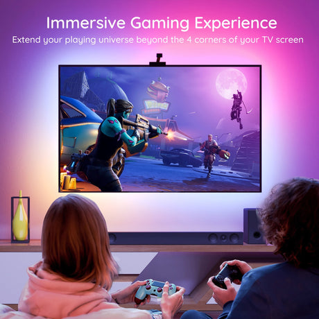 Govee H6199 DreamView T1 TV-Hintergrundbeleuchtung, Stimmungsbeleuchtung (5 Meter, RGBIC, WLAN, Bluetooth, für 75–85 Zoll Fernseher)