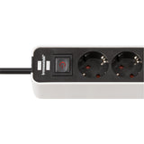 Brennerstuhl ecolor Steckdosenleiste mit 2 USB-C Ladebuchsen | 4-fach | weiß schwarz | 1,5m h05vv-f 3g1,5 - 1153240126