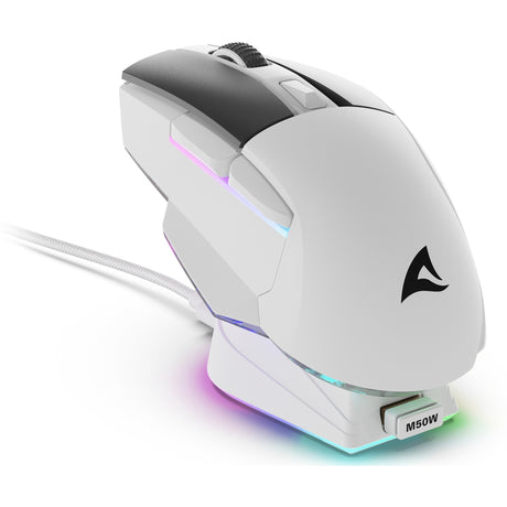 Sharkoon Skiller SGM50W Gaming-Maus (weiß, 400–6400 dpi, RGB-LEDs)