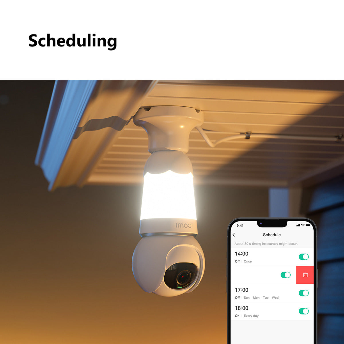 Imou Bulb Cam 2K Überwachungskamera (weiß, E26 E27 Universal-Schraubfassung)
