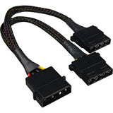 Sharkoon 5,25 4-Pin (Stecker) auf 5,25 4-Pin (Buchse) Y-Strom-Splitterkabel (schwarz, 6 Zoll)