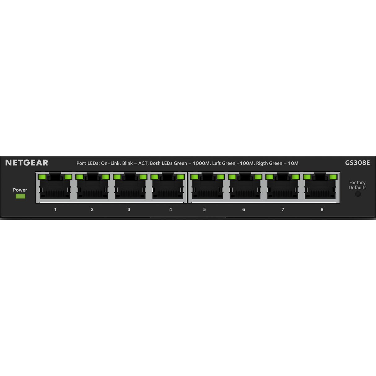 Netgear 8-Port Gigabit Ethernet Plus Switch (GS308EV4) (Schwarz)