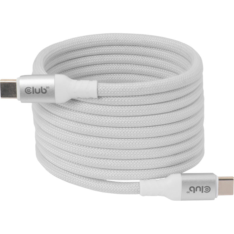 Club 3D USB-C Magnetspule 240 W PD3.1 weißes Kabel, 2 Meter Kabel (weiß)