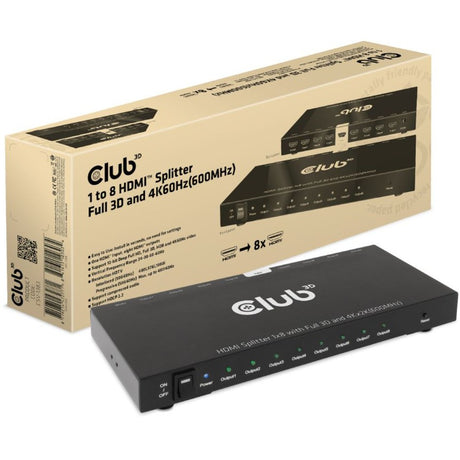 Club 3D 1 bis 8 HDMI-Splitter Full 3D und 4K60Hz (600 MHz) (schwarz)