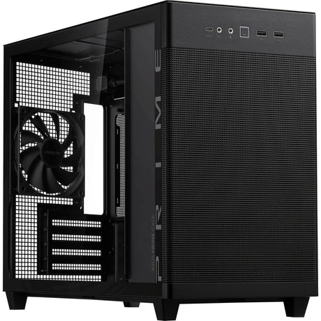 Asus Prime Ap201 Mini-Tower-Gehäuse (schwarz | 2x USB-A | 1x USB-C | gehärtetes Glas)