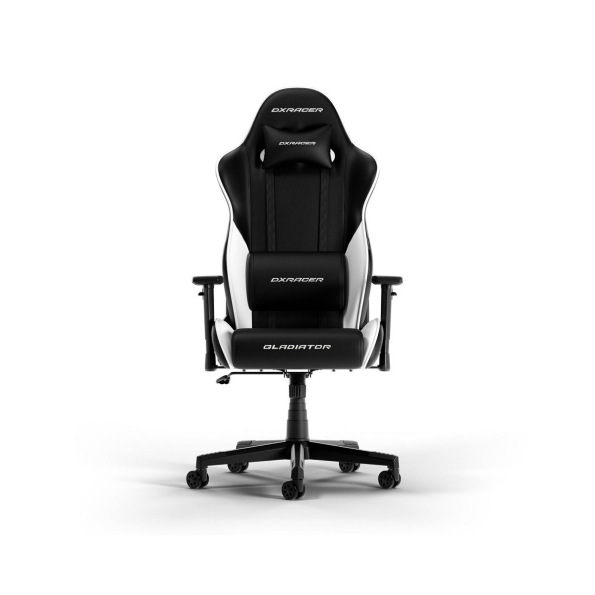 Dxracer gladiator l black white pvc leather gamestoel (zwart wit)
