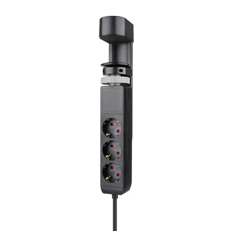Neomounts DS22-840BL6 Tischsteckdose mit Klemme und USB-C- und USB-A-Anschlüssen – Schnelllade-Steckdosenleiste (schwarz)