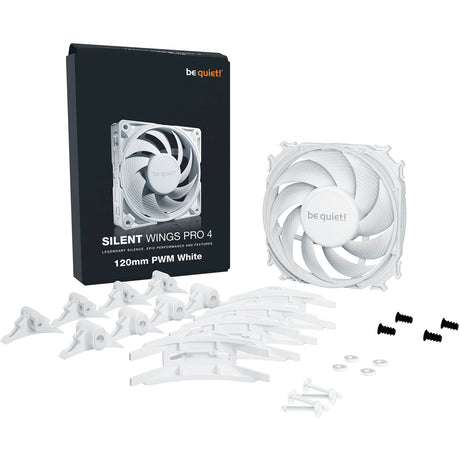 Ruhig sein! Silent Wings Pro 4 PWM-Gehäuselüfter (weiß, 120 x 120 x 25 mm)