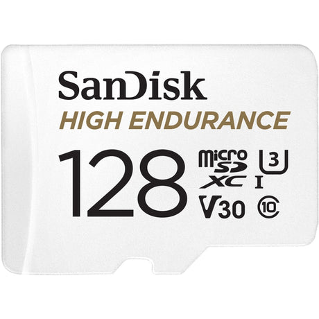 Sandisk High Endurance microSDXC 128 GB Speicherkarte (weiß, Klasse 10, v30, u3, inkl. Adapter)