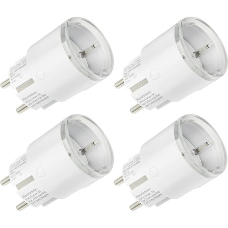 Shelly Plug S Gen3 Smart WiFi, 4 Stück Stecker (weiß, matt, WiFi, Bluetooth)