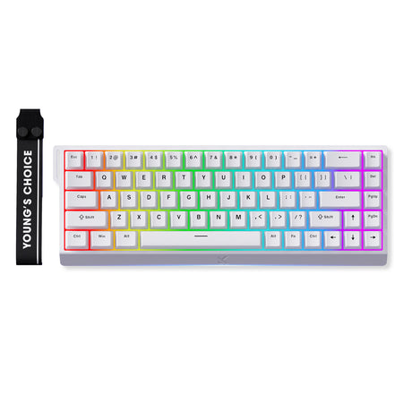 Mchose Ace 68 Hall-Effekt-Magnetschalter-Gaming-Tastatur (weiß, US-Layout (QWERTY), Ice Rhino Magnetic, 65 %, RGB, Hot-Swap, USB-C, Hall-Effekt-Sensor)