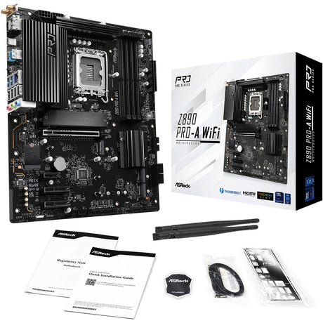 Asrock Z890 Pro-A WiFi Sockel 1851 Motherboard (schwarz, RAID, 2,5 GB-LAN, WiFi 6e, BT, Sound, ATX)