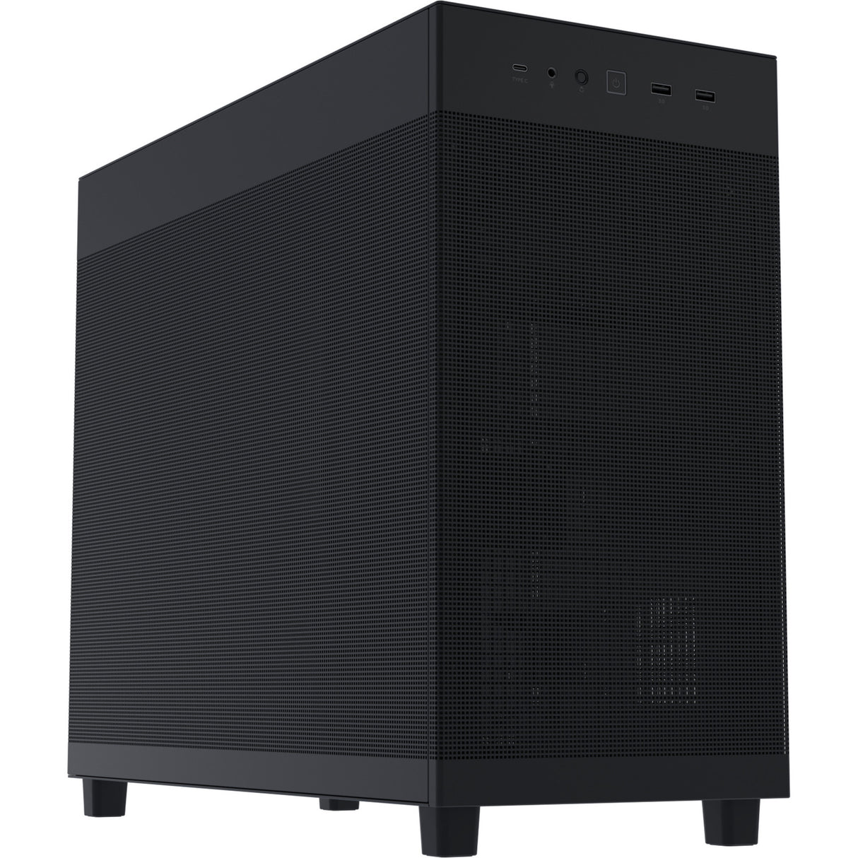 Asus prime ap303 - mesh panel midi tower behuizing (zwart | 2x usb-a | 1x usb-c)