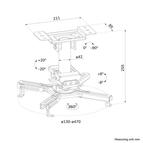 Neomounts cl25-530wh1 beamer plafondbeugel plafondhouder (wit)