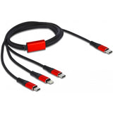 Delock USB-Ladekabel 3-in-1 USB-C an Lightning + mic