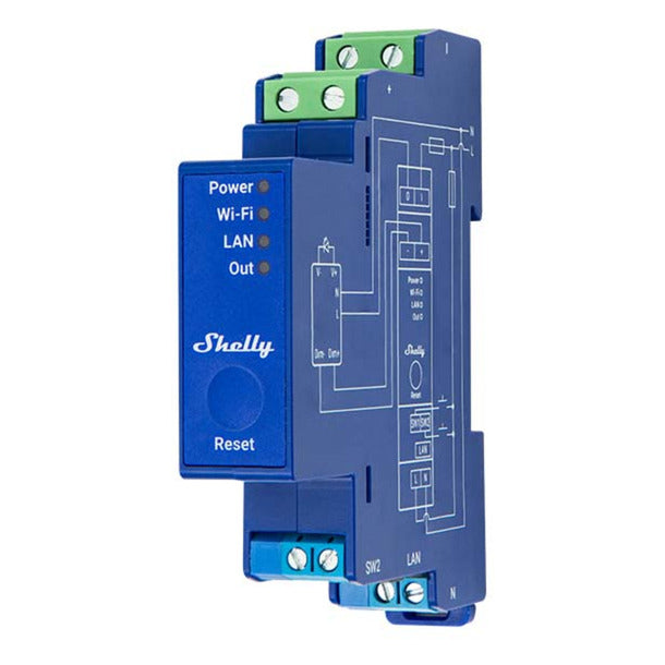 Shelly Pro Dimmer 0 1–10 V PM (blau, Bluetooth 4.2, WLAN)