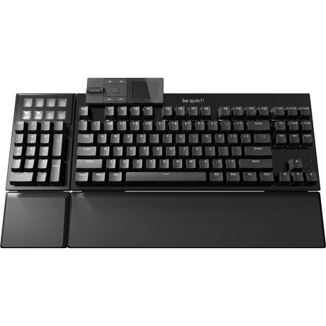 Ruhig sein! Dark Mount Silent Tactile RGB mechanische Gaming-Tastatur (schwarz, US-Layout (QWERTY), Silent Tactile, 100 %, Argb, PBT Double-Shot-Tastenkappen, Media Dock)