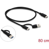 Delock usb-c 10 gbps hub usb-hub (zwart, 3x usb-c 3.2 (10 gbit s), 4x usb-a 3.2 (10 gbit s))