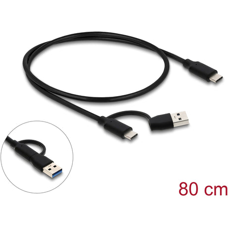 Delock usb-c 10 gbps hub usb-hub (zwart, 3x usb-c 3.2 (10 gbit s), 4x usb-a 3.2 (10 gbit s))