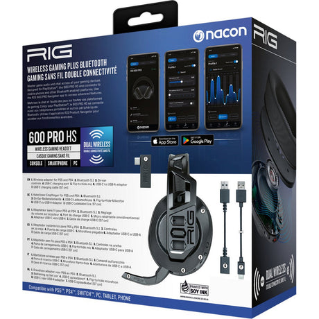 Nacon Rig 600 Pro HS Over-Ear-Gaming-Headset (schwarz, Playstation 5, Playstation 4, Windows, Nintendo Switch, Android, iOS)