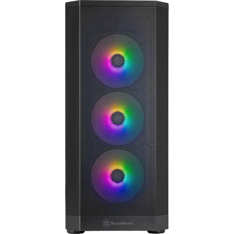 Silverstone Fara 514x Midi Tower Gehäuse (schwarz | 2x USB-A | 1x USB-C | RGB | gehärtetes Glas)