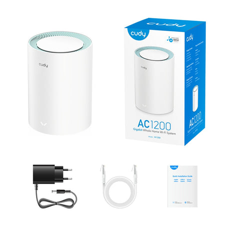Cudy AC1200 Gigabit-Mesh-WLAN-System (1er-Pack) Mesh-Router (weiß)