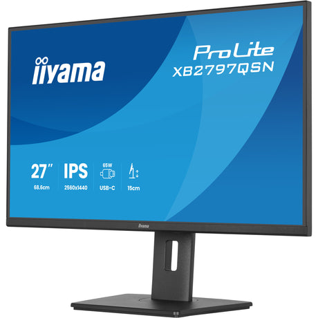 Iiyama Prolite xb2797qsn-b1 27 Monitor (schwarz, 75 Hz, HDMI, Display-Port, USB-C, LAN, Audio)