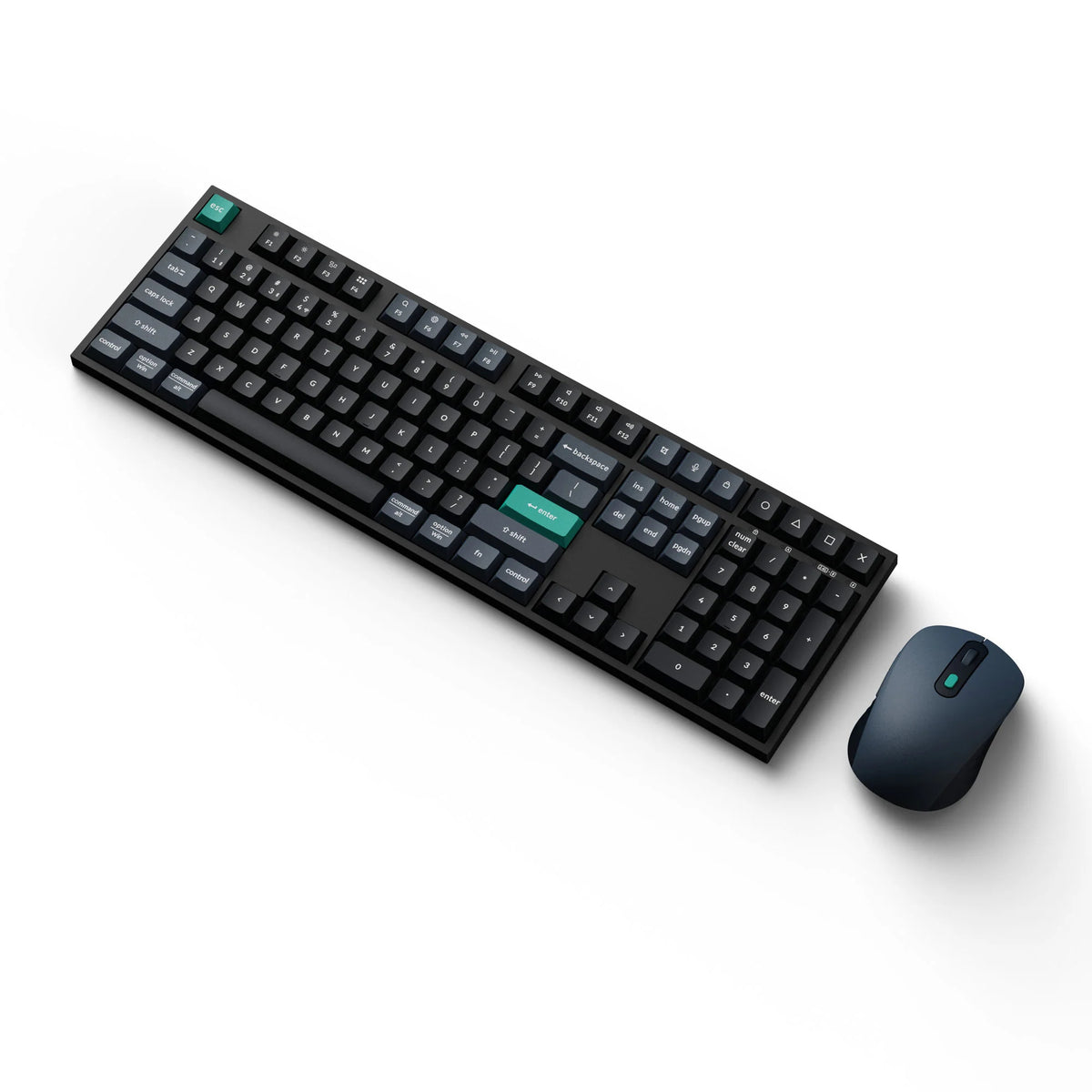 Keychron B36-Tastatur und BM25-Maus, kabelloses Kombi-Desktop-Set (schwarz, US-Layout (QWERTZ), Scherenschalter, 100 %, ABS, USB-C | 2,4 GHz | Bluetooth, 400–2400 dpi)