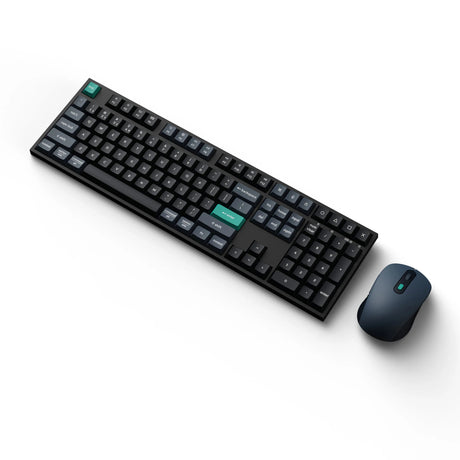 Keychron B36-Tastatur und BM25-Maus, kabelloses Kombi-Desktop-Set (schwarz, US-Layout (QWERTZ), Scherenschalter, 100 %, ABS, USB-C | 2,4 GHz | Bluetooth, 400–2400 dpi)