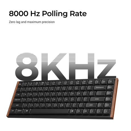 Keychron k3 ultra 8k wireless custom mechanical keyboard (zwart, us lay-out (qwerty), milk pom banana, 75%, rgb leds, lsa double-shot pbt, usb-c | 2.4 ghz | bluetooth 5.2)