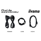 Iiyama g-master black hawk g2245hsu-b2 22 gaming monitor (zwart, hdmi, displayport, 2x usb-a, usb-b)