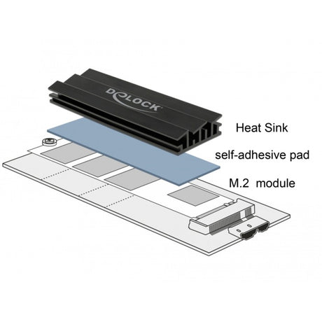 Delock Kühlkörper 70 mm für m.2 Modul (schwarz)