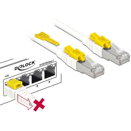 Delock Netzwerkkabel RJ-45 Secure mit Cat.6a (weiß, 85335, 5 Meter)