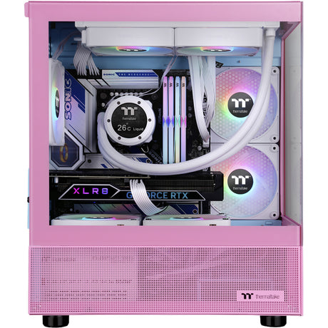 Thermaltake View 170 TG ArGB Mini-Tower-Gehäuse (Rosa | 2x USB-A | RGB | gehärtetes Glas)