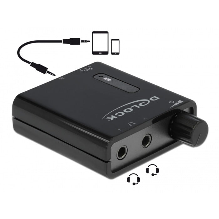 Delock tragbarer Stereo-Kopfhörerverstärker (schwarz)