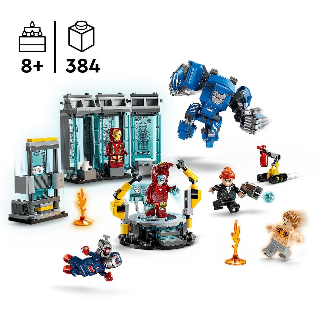Lego 76315 Superhelden Marvel Iron Mans Labor: Rüstungsraum