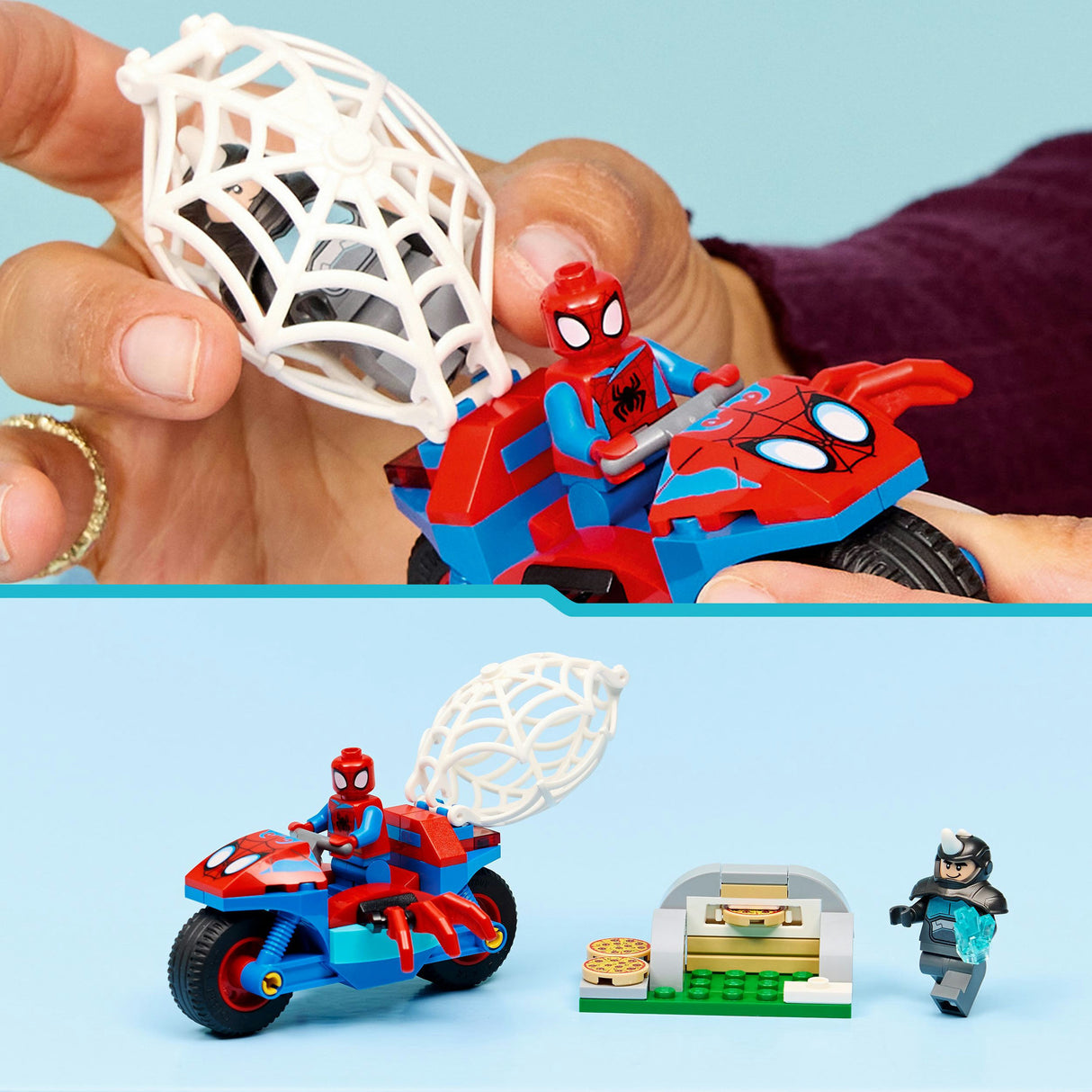 Lego Marvel 11206 Spidey auf seinem Motorrad vs. Nashorn