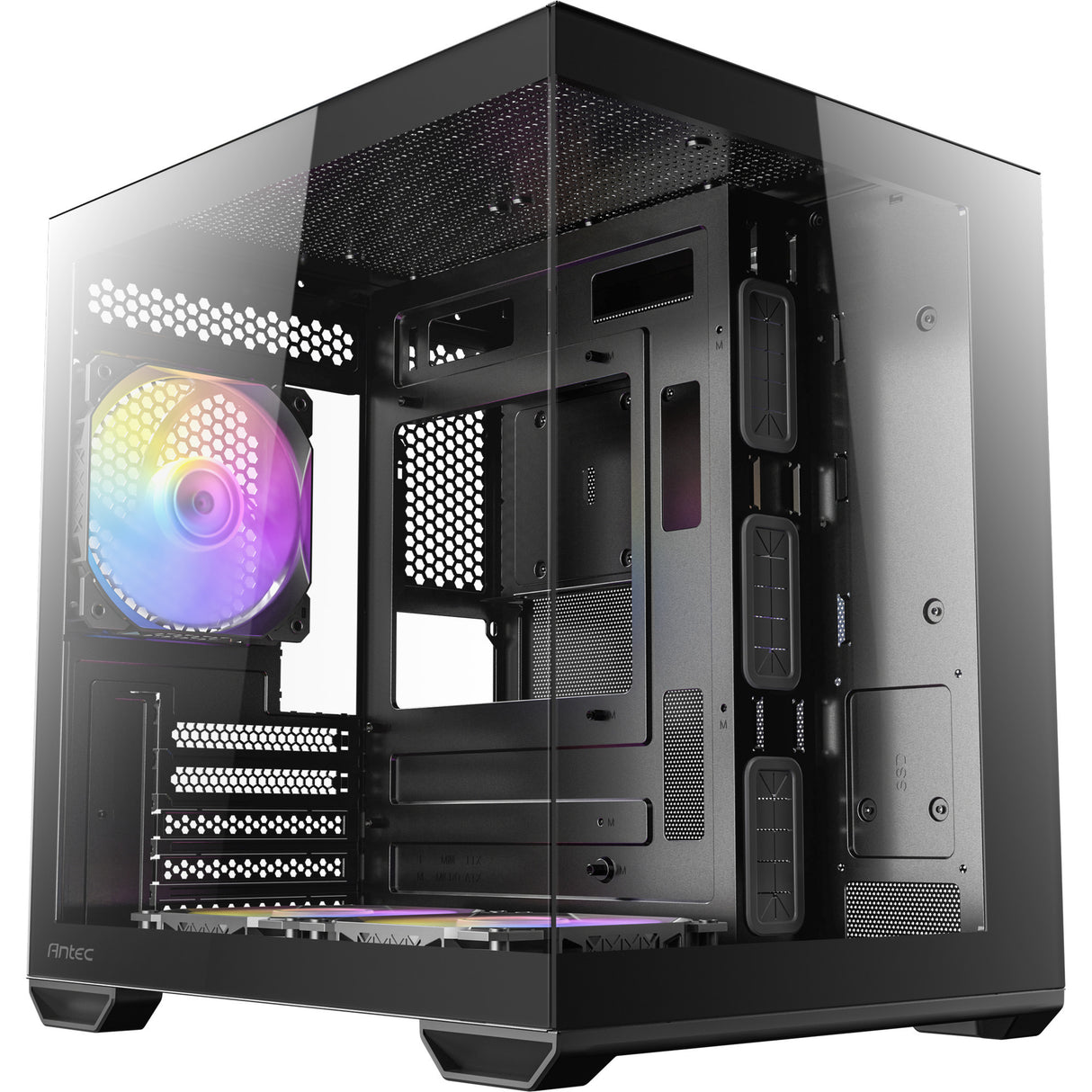 Antec cx60m argb Mini-Tower-Gehäuse (schwarz | 3x USB-A | RGB | gehärtetes Glas)