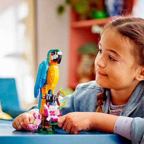 Lego Creator 3in1 exotisches Papageien-Frosch-Fisch-Tierspielzeugset für Kinder – 31136
