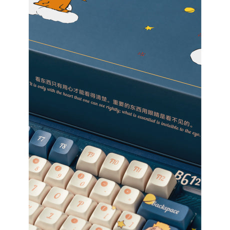 Iqunix ZX75 Sky Encounter kabellose mechanische Tastatur (blau, US-Layout (QWERTY), Iqunix Little Prince, 75 %, RGB-LEDs, Hot-Swap-fähig, Double-Shot PBT, 2,4 GHz | Bluetooth 5.1 | USB-C)