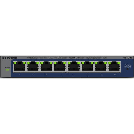 Netgear 8-Port-Gigabit-Plus-Switch (GS108E-400eUS) (grau, nicht verwaltet)